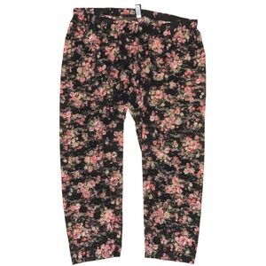 Torrid Leggings Plus 3 3x Black Pink Floral Lace Sheer‎ Cropped Pants